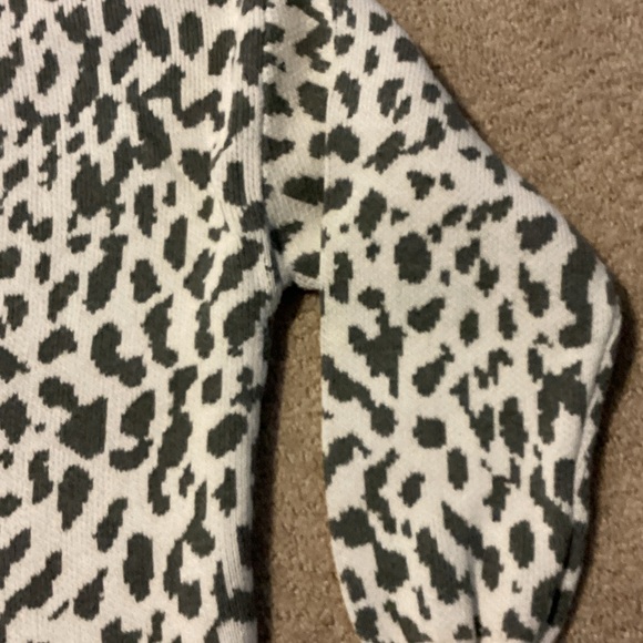 LOFT Animal Print Sweater in Black and White - Picture 2 of 3